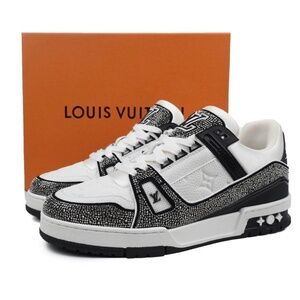 Louis Vuitton Trainer Black White Swarovski